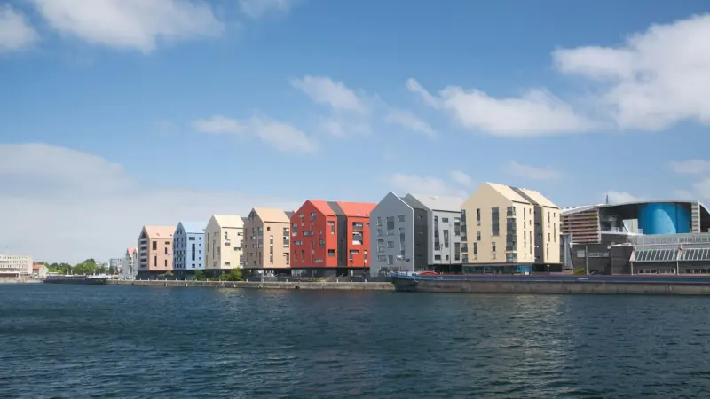Maisons colorées du quartier du Grand Large à Dunkerque